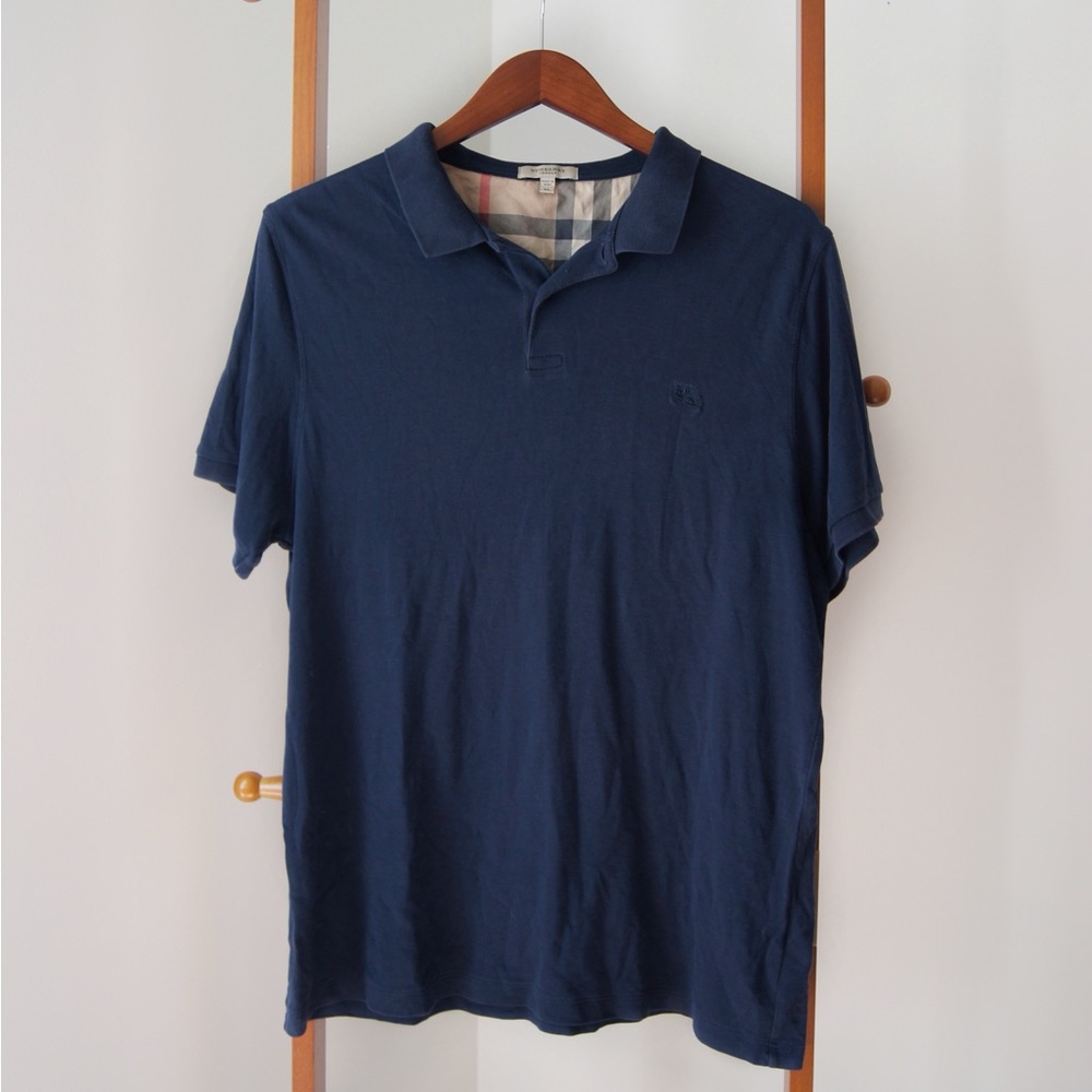 Burberry London Men’s Navy Polo Shirt - Size XL